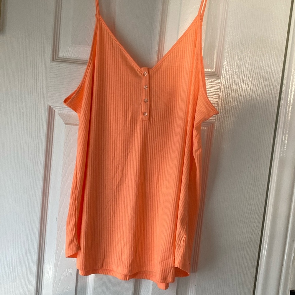 Orange ribbed Zenana tank size 2xl. Great piece for fall layering